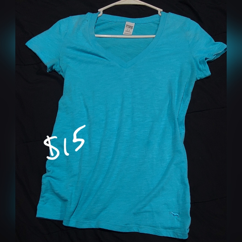 Women's Blue V-Neck T-Shirt